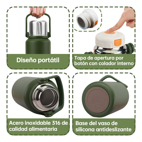 Botella Termo Portátil De Acero Inoxidable De 1000 Ml