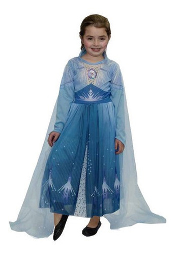 Disfraz Frozen 2 - Elsa Celeste (talle 2 De 7 A 8 Años)