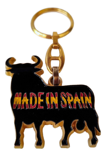Llavero Metálico Souvenir Toro Osborne - Hecho En España Negro
