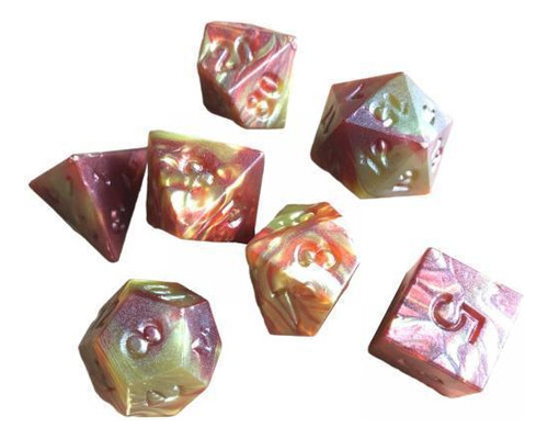 3 Juego De 14 Dados Acrílicos Coloridos Y 3 Piezas