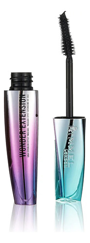 Máscara Rimmel London Wonder Extension 003 Black Volume, color negro