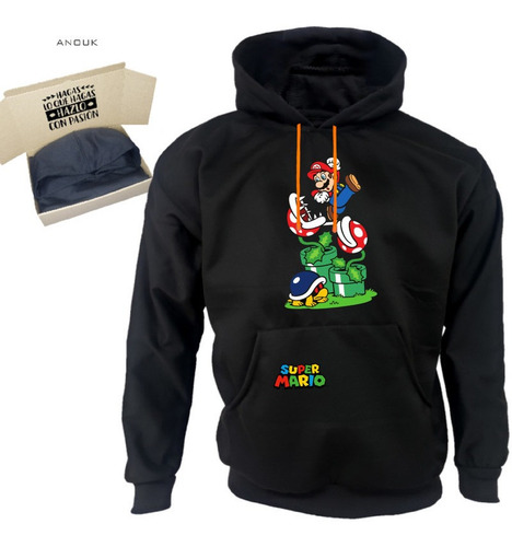 Imagen 4 de 9 de Buzo Hoodie Personalzable Artesanal Super Mario Unisex