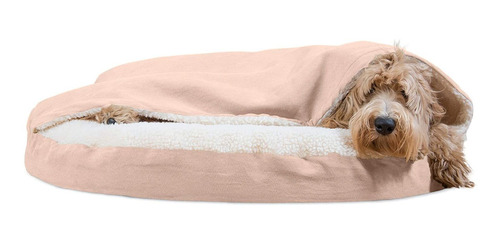 Cama Redonda Con Capucha Para Perros Con Manta Adjunta