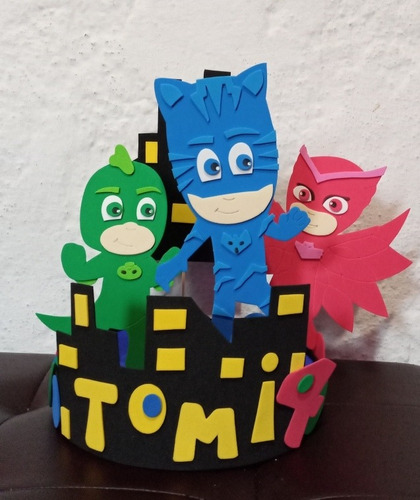 Imagen 4 de 6 de Adorno Para Torta Héroes En Pijama Pijamask