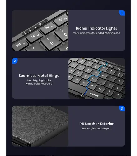 Combo Teclado Y Ratón Plegables Samsers Km08 Bluetooth