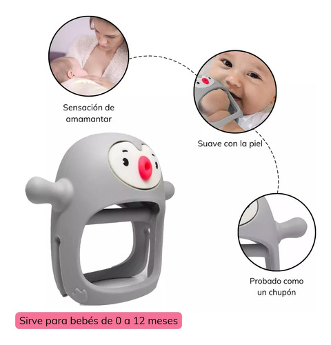 Juguete De Dentición For Bebés, Pingüino Gris