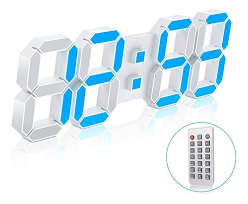 Reloj De Pared Digital Led 3d Noche Grande Luz Despertador O