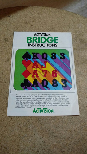 Catalogo Instrucciones  Atari Activision Juego Bridge