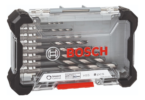 Imagen 4 de 10 de Set Brocas Acero Rápido Hss Impact Control Bosch 8 Unidades