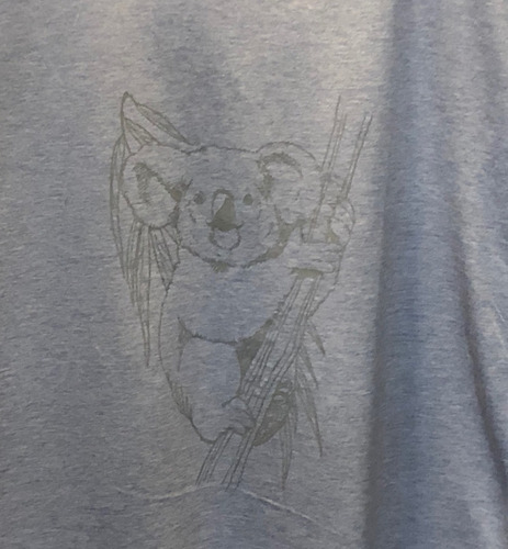 Imagem 3 de 5 de Camiseta Cinza Baby Look Viscose De Bambu Coala Bamboo World