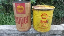 Comprar Antiguas Latas Shell Aceite Grasa X2 Vintage Retro Colección