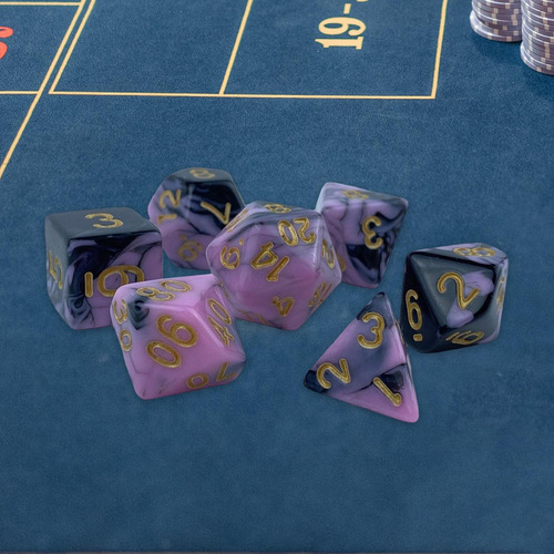7 Uds Dados Poliédricos Coleccionables Juego De Mesa