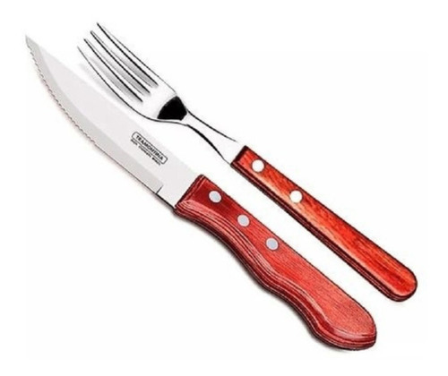 Set 2 Unidades: Cuchillo Y Tenedor Asado Polywood