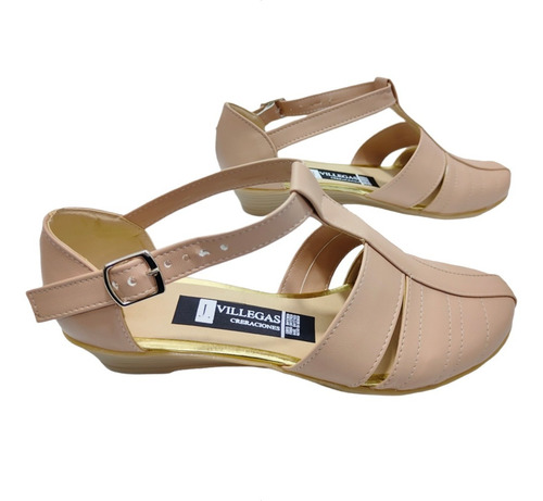Zapato Huarache Tipo Piel Con Tacón Flat Mujer Empeine Alto