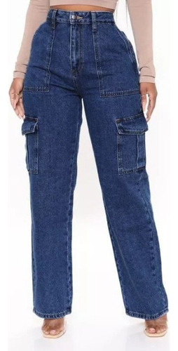 Jeans Sueltos De Mujer Con Múltiples Bolsillos