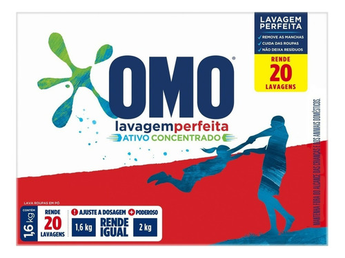 Omo Lavagem Perfeita Sabão Em Pó Caixa 1.6kg