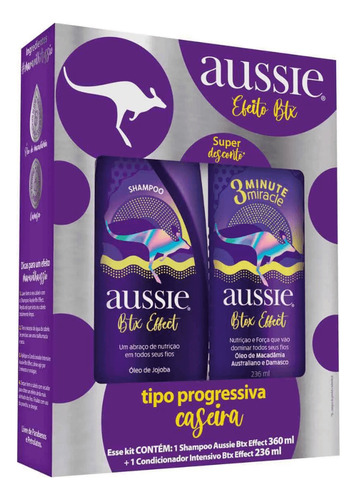 Kit Aussie Tipo Progressiva Shampoo 360ml+condicionador236ml