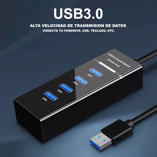 Hub 4 puertos USB 3.0 Hub adaptador de cable USB de alta velocidad