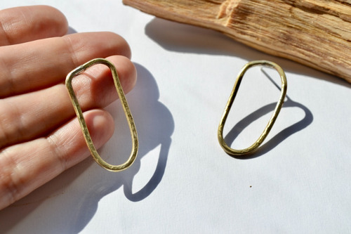 Imagen 8 de 9 de Aros Organicos Dorados, Bronce Y Plata, Minimalista, Regalo