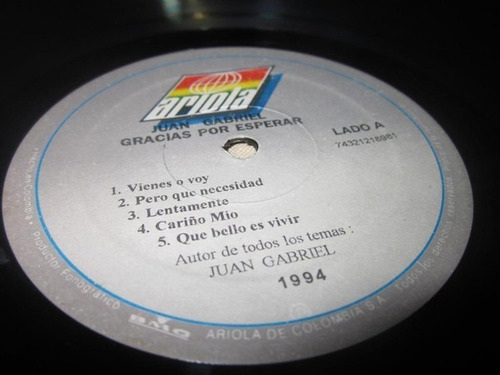 Lp Juan Gabriel Gracias Por Esperar 1994 Pero Qué Necesidad (Usado)