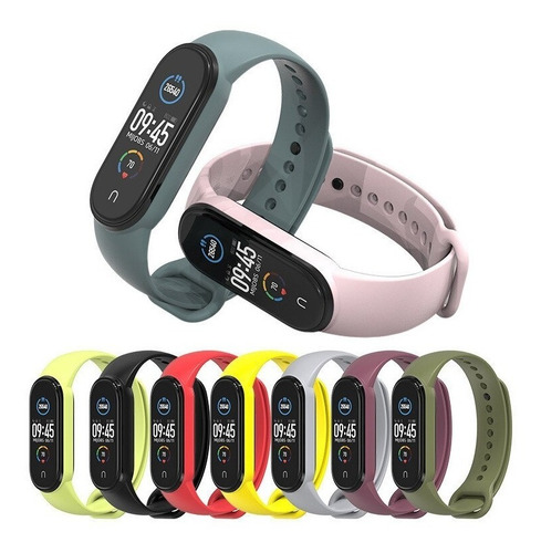 Imagen 4 de 5 de Malla Reemplazo Correa Para Xiaomi Mi Band M5 M6 Silicona