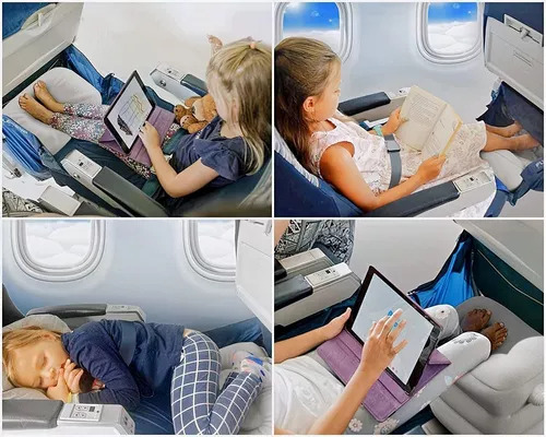 Reposapiés Inflable, Almohada Para Viajar En Avión.