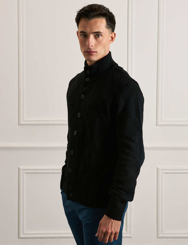 Cardigan Hombre Brooksfield Cuello Alto Tejido Lana 4075b