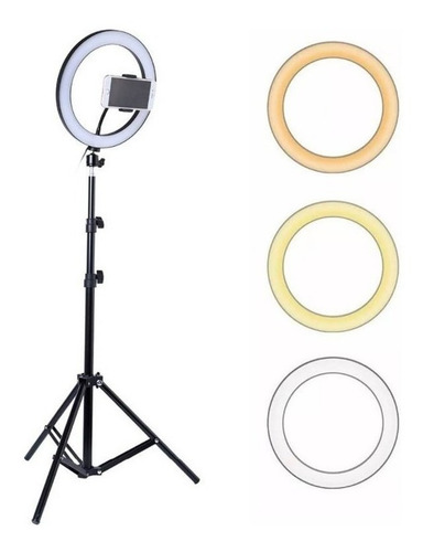 Aro De Luz Led 36 Cm Con Trípode 2.1 M