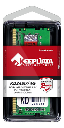 Memória Ram Keepdata 4gb Ddr4 Kd24s17/4g 2400 Mhz 