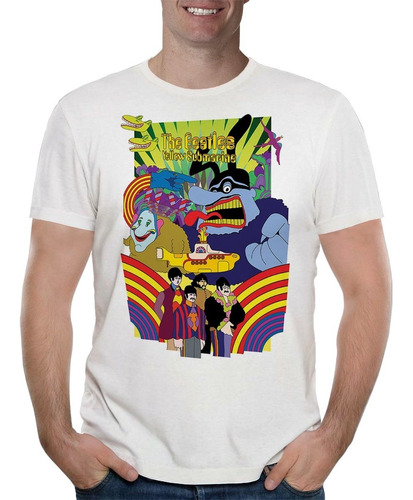 Remera The Beatles Yellow Submarine 3 Hombre Purple Chick