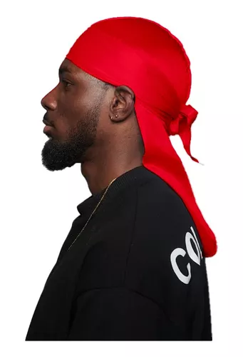 Bandana Durag Tug Touca de Amarrar Cetim Preta em Promoção na