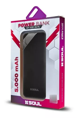 Compre PSOOO 10000mah Power Bank Dual USB Salida USB Cargador Solar Portátil  Con Linterna LED - Negro en China