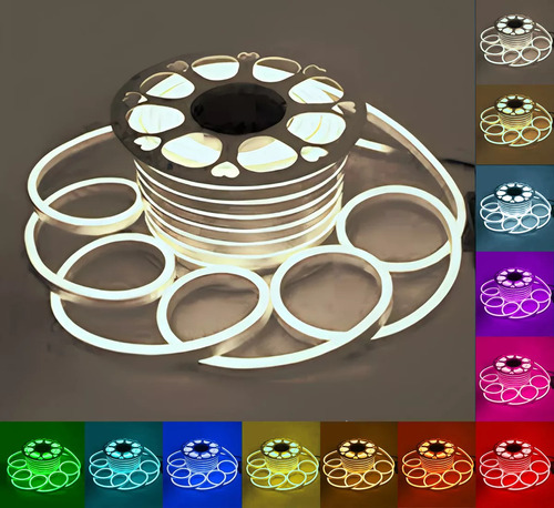 Tira Manguera Luz Led Blanco Neutro Flexible Neon Exterior 50mts Veoquiero