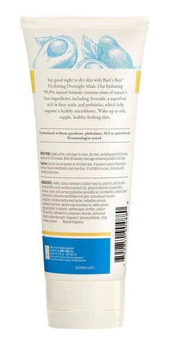 Imagen 2 de 4 de Máscara De Noche Burt's Bees Intense Hydration 70 Gr