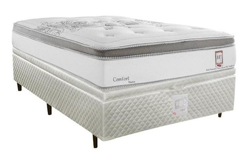 Cama Box Baú Casal Herval Confort Master, Molas Ensacadas Cor Branco