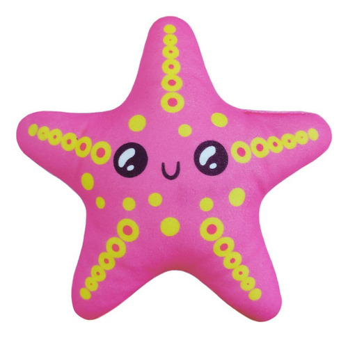 Brinquedo Pelúcia Macia Com Guizo Pet Estrela Mar Cão Gato Cor Rosa Desenho Estrela do mar
