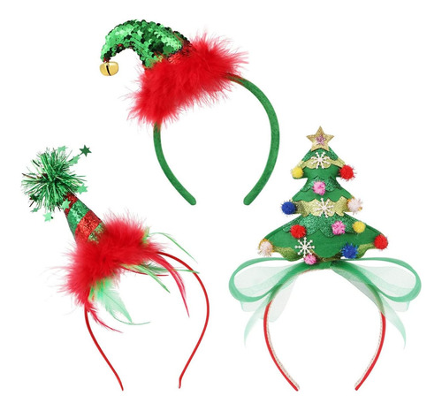 Frcolor Diademas Navideñas Cabeza, Sombreros Fiesta Elfo A Y