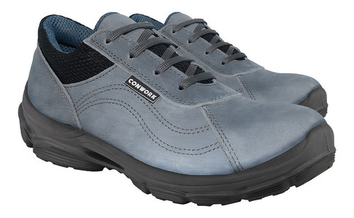 Imagen 2 de 10 de Calzado De Seguridad Conwork Allworks 201za Nobuck Gris