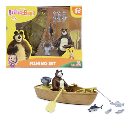Juguete Muñeco Oso Figuras Masha Y El Oso Playset Bote