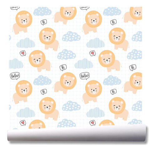 Papel De Parede Animais Infantil Leão Zoo Kit 02 Rolos A102