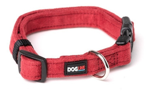 Collar Perro Microfibra Dogline Chico Rojo