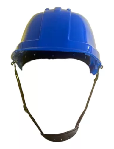 Casco Seguridad Azul Obra Trabajo Alturas Con Mentonera