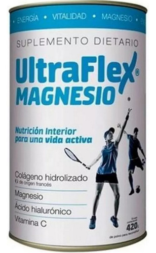 Ultraflex Magnesio Colágeno Hidrolizado En Polvo 420gr