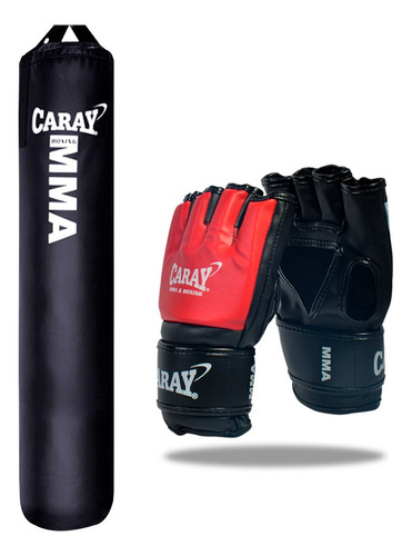 Saco De Boxeo 1,55 X 30 + Par De Guantes De Mma Caray