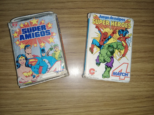 Lote 2 Mazos Cartas Cromy Super Heroes Y Super Amigos 1985 1 (Usado)