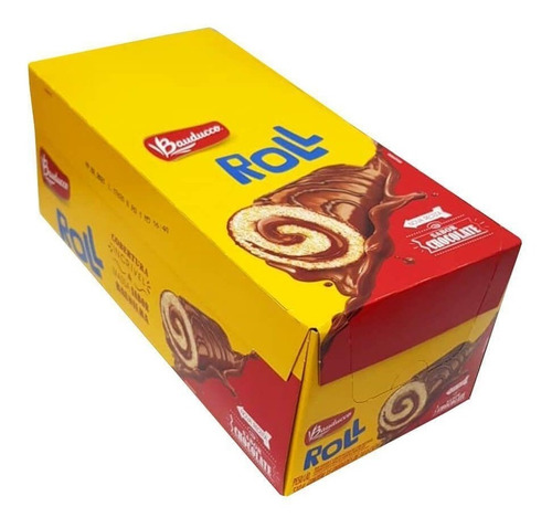 Bolinho Coberto Recheado Roll Cake 34gr Bauducco Chocolate