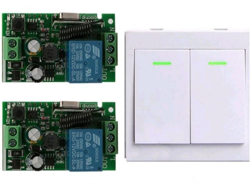 Interuptor Doblé Inalámbrico Rf 110 -220 Ac  