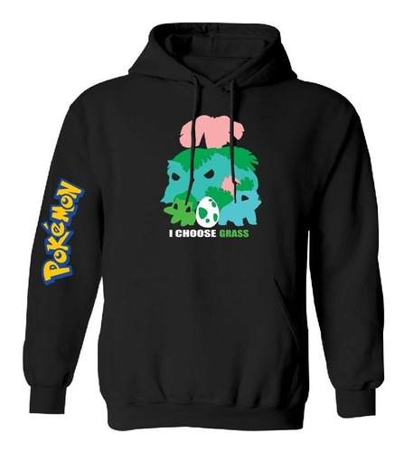 Sudadera Mod Pokémon Bulbasaur Evolución Estampado En Vinil