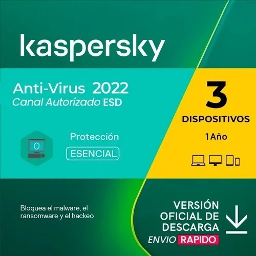 Kaspersky Antivirus 3 Pc 1 Año 