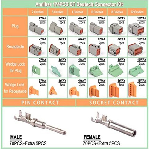 12 Kits De Conectores De La Serie Dt, 2, 3, 4, 6, 8, Conecto